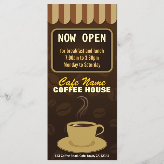 Café Menú Café Café Cafetería Café Café Cafe Cafet (Anverso)