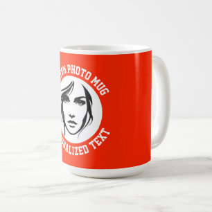 Café Mi Cara en una Taza Grande de Color Rojo Brillante