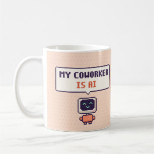 Café Mi compañero de trabajo es AI divertida AI taza de