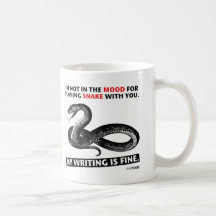 "Mi escritura es muy bien" taza de la serpiente