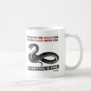 Café "Mi escritura es muy bien" taza de la serpiente