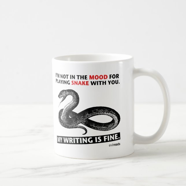 Café "Mi escritura es muy bien" taza de la serpiente (Derecha)