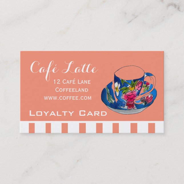 Cafe moderno Tarjeta de Lealtad para el café (Anverso)