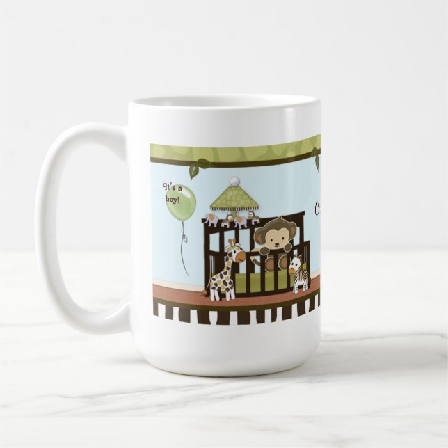 Café Monkey al bebé en taza CA-Azul del safari de selva (Izquierda)