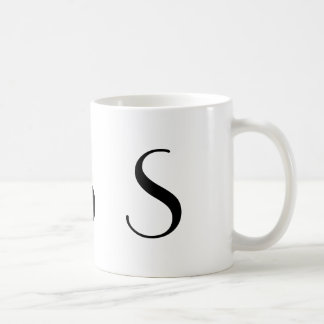 Café Monograma taza moderna negra y blanca de S inicial