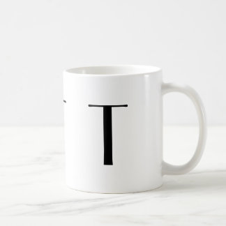 Café Monograma taza moderna negra y blanca de T inicial
