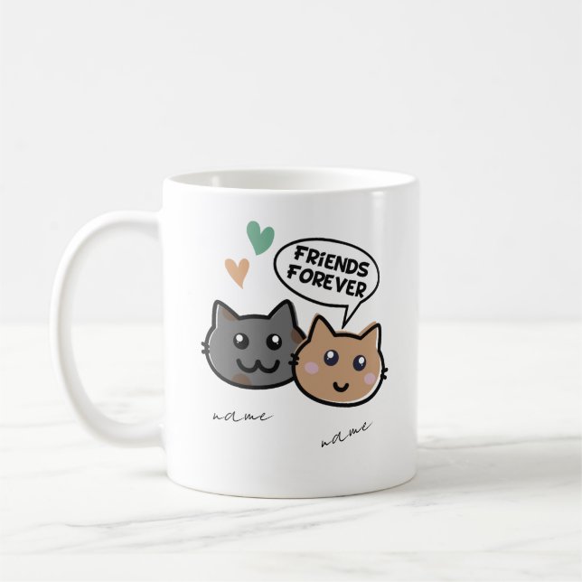 Café Mug de amigos para siempre, taza de amistad (Izquierda)