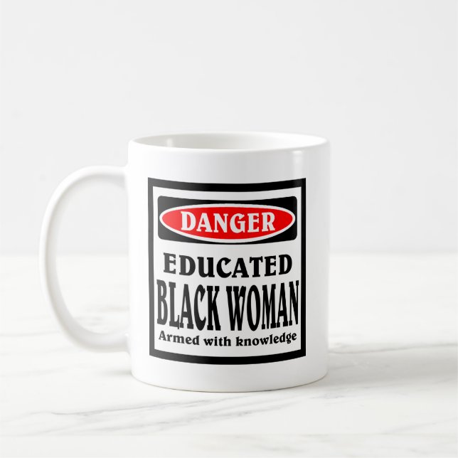 Café Mujer negra educada taza de café. (Izquierda)