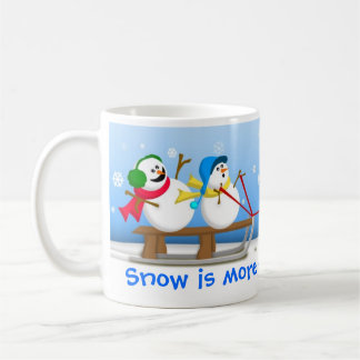 Café Muñecos de nieve Sledding la taza