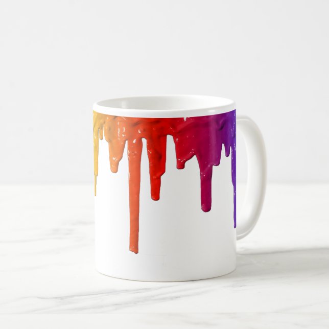 Café MyPride365 - Taza del goteo de la pintura del arco (Anverso derecho)