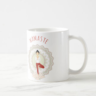 Café Namaste en la actitud del árbol - taza de Asana de