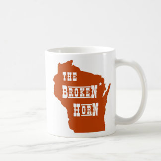 Café naranja quebrado de la taza del cuerno