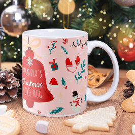 Café Navidades cortos patrón de ilustracion de taza de 