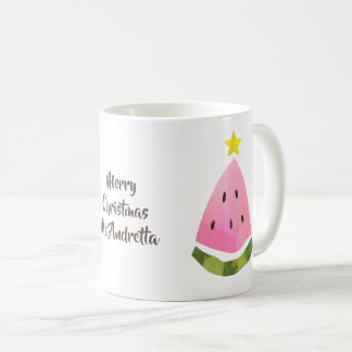 Café Navidades de verano sandía árbol de mensajes taza 