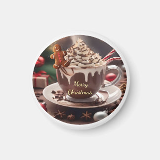 Café Navideño con Imán de Pan de Jengibre
