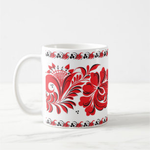 Café Negro rojo de la taza nacional rusa del modelo