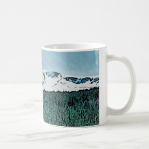 Café Nieve sobre la taza de Cairngorms Escocia