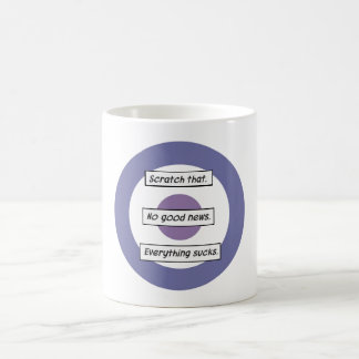 Café Ningunas buenas noticias. Todo chupa. Taza de