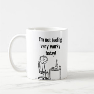 Café No Me Siento Trabajador Hoy Taza Divertida de Ofic