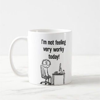 Café No Me Siento Trabajador Hoy Taza Divertida de Ofic