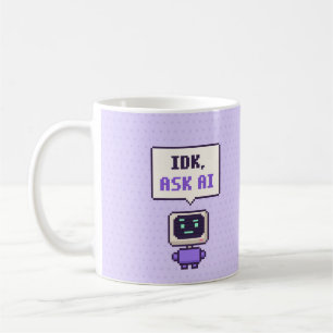 Café No sé, Pregúntale a AI Taza divertida de píxeles d