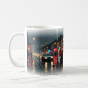 Café Noche de Ciudad Lluviosa Casi Beso Gladiolos Taza