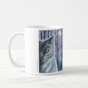 Café "Noches lobo de la naturaleza y taza original del