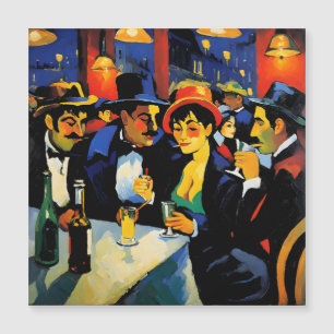 Café nocturno en París, 1900: Vibrante pintura al 