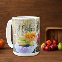 Nombre, Impresión de Color Otoñal Precioso Taza de
