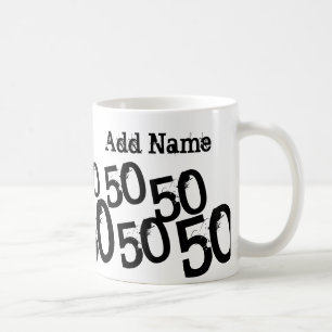Café Nombre personalizado de la taza de cumpleaños 50 n