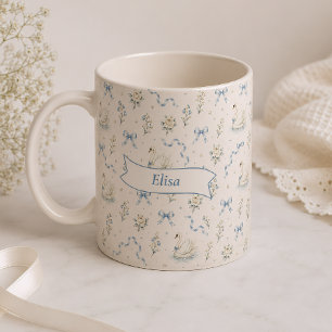 Café Nombre personalizado Taza de Lago de los Cisnes El