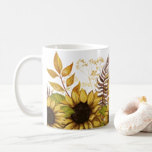 Café Nuestra taza de otoño para los amantes de la natur (Con donut)