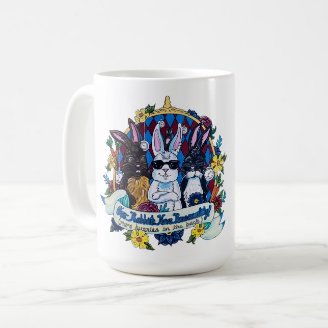 Café ¡Nuestros conejos tienen personalidad! Taza de (Anverso izquierdo)