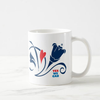 Café Obama - podemos sí, taza de los flores del amor,