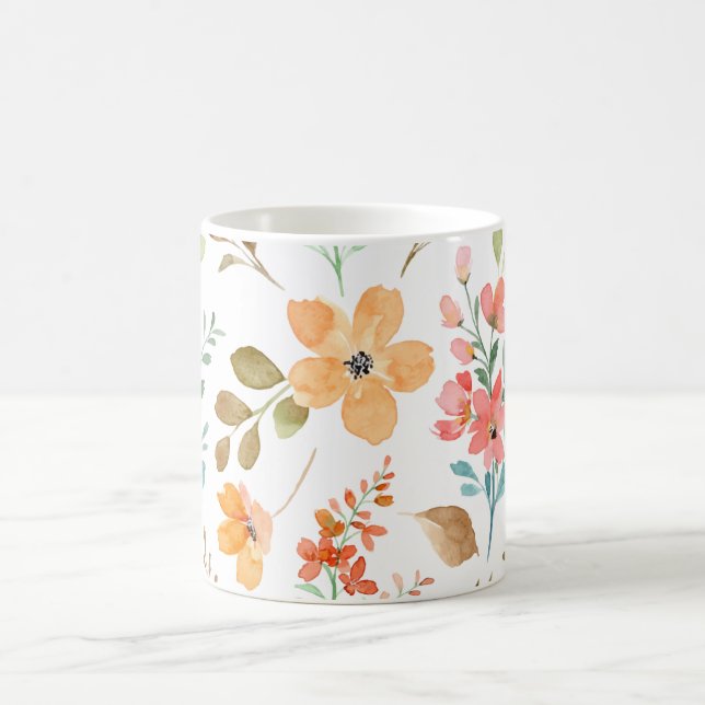Café Obra maestra 🎨 de flores: Una taza de florecimien (Centro)