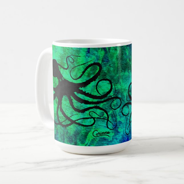 Café Octopus de Sybille - 15 oz. Taza (Anverso izquierdo)