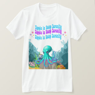 Café Octopus Lover - Camiseta costera de la mañana