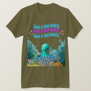 Café Octopus Lover - Camiseta costera de la mañana