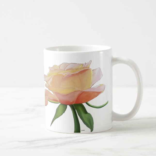 Café Oler la taza de la obra clásica de los rosas (Derecha)