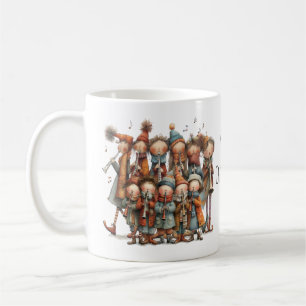 Café Once Pipers Piping caprichosos en taza de Navidad