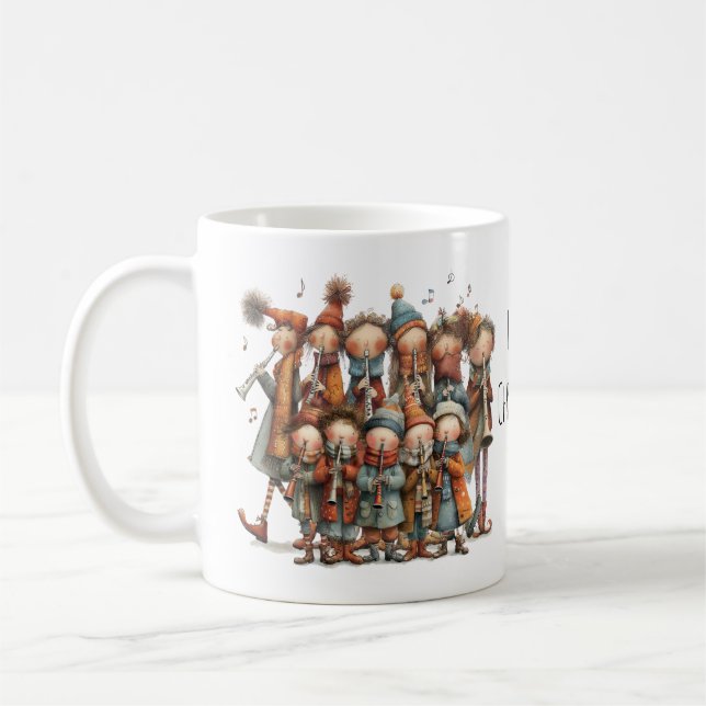 Café Once Pipers Piping caprichosos en taza de Navidad  (Izquierda)