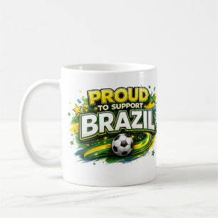 Café ORGULLOSO DE APOYAR A BRASIL Taza para fanáticos d