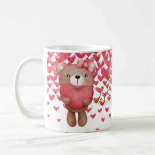 Café Osos y corazón, taza de café, regalo del día de Sa