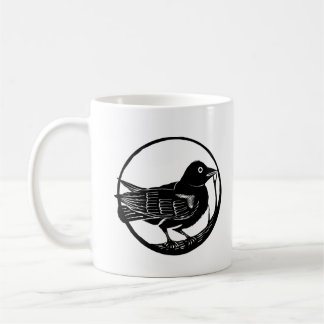Café Pájaro de Crow Raven de la taza de corte de madera
