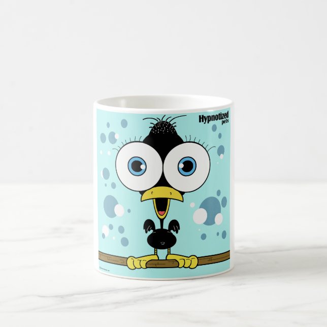 Café Pájaro negro taza blanca clásica de 11 onzas (Centro)