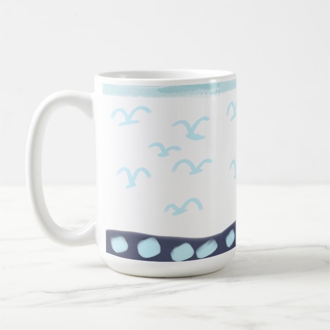 Café Pájaros azules taza de cerámica (Izquierda)