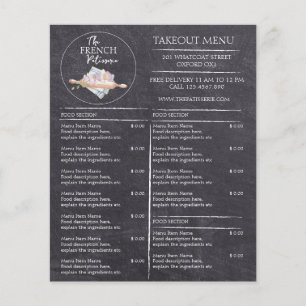 Cafe Patisserie Panadería Menú de compras