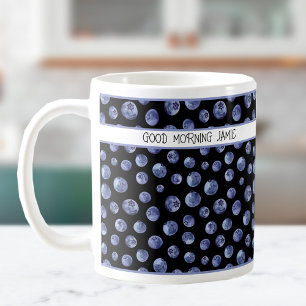 Café Patrón de arándano en la taza negra personalizada