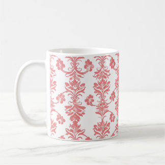 Café Patrón de damasco de coral elegante - Taza vintage