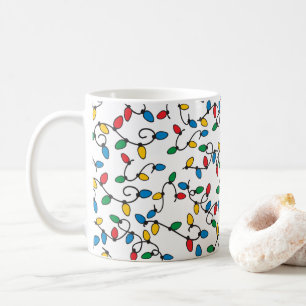 Café Patrón de luces de Navidad coloridas Taza divertid